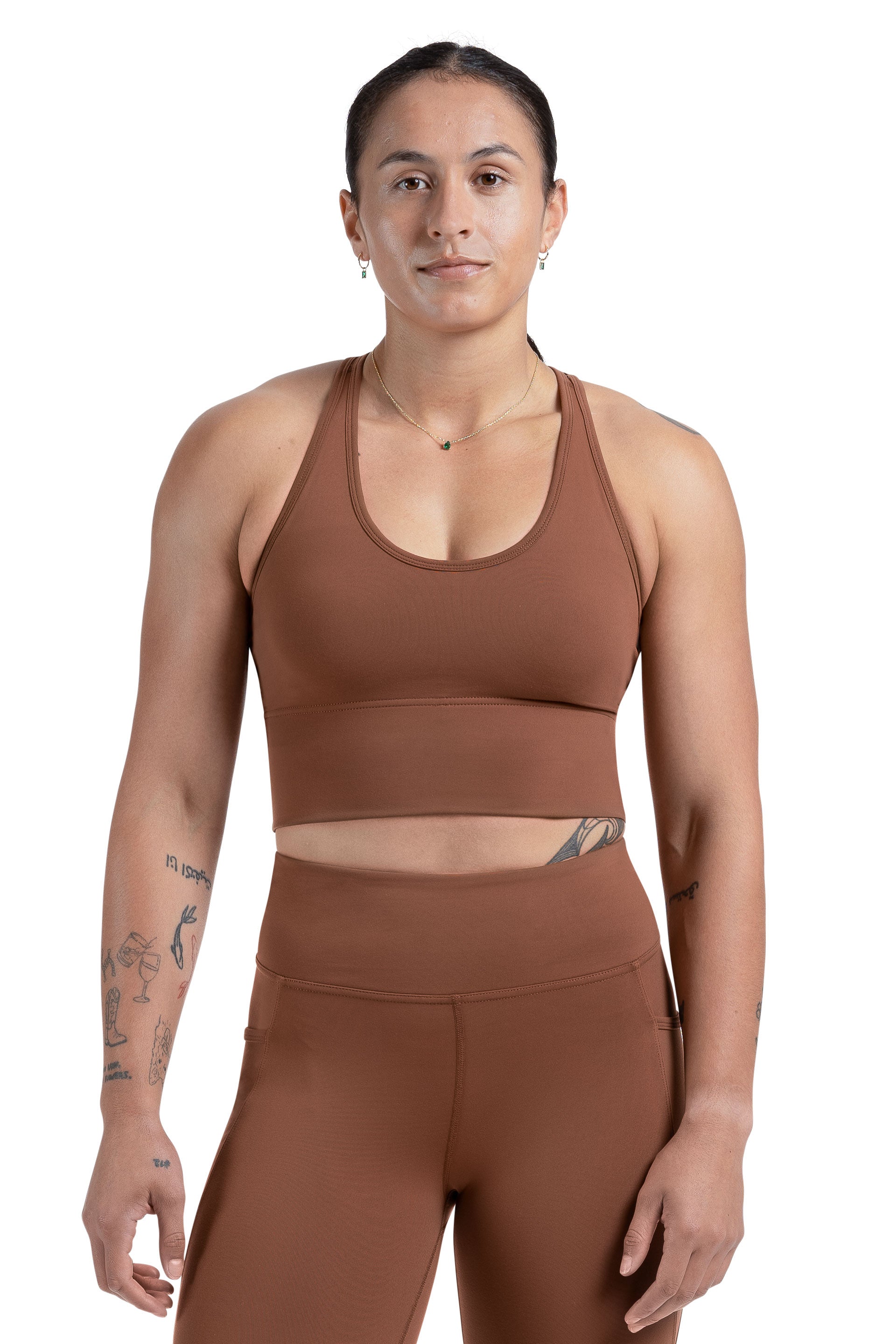 CUT OUT LONG LINE SPORTS BRA - RUST | CONTOUR