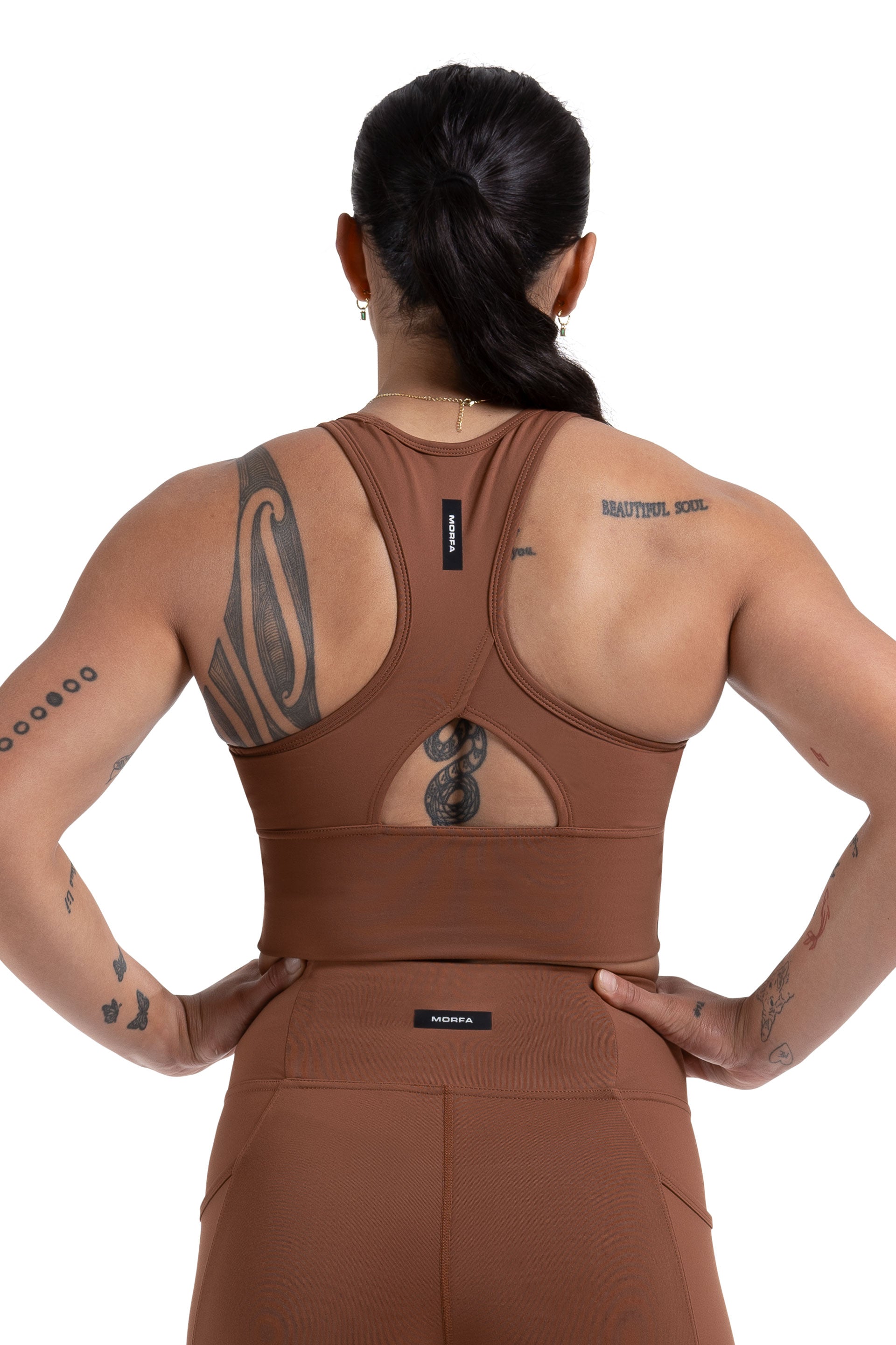 CUT OUT LONG LINE SPORTS BRA - RUST | CONTOUR
