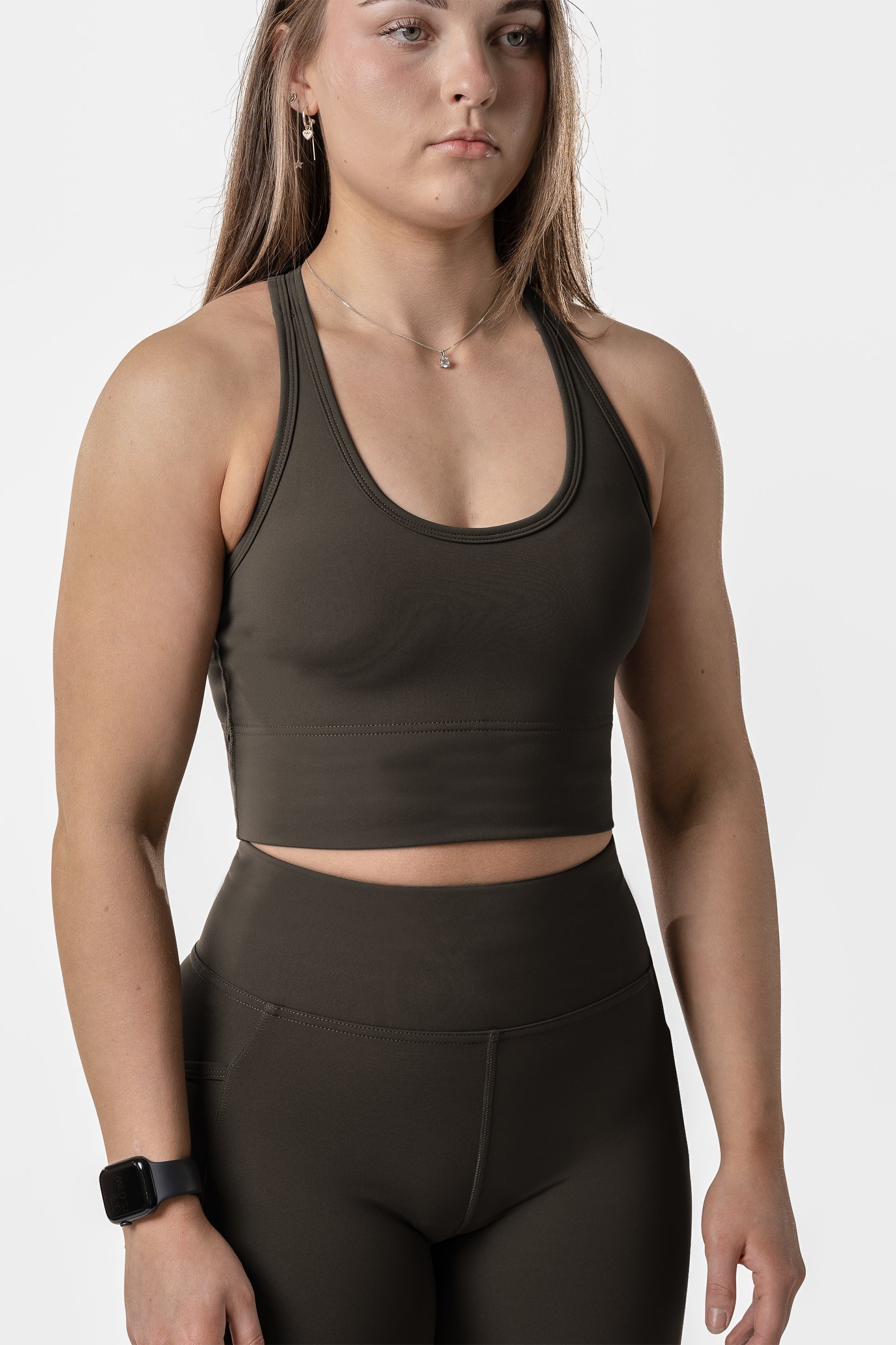 PERFOMANCE LONG LINE BRA - ASH BROWN | PERFORMA