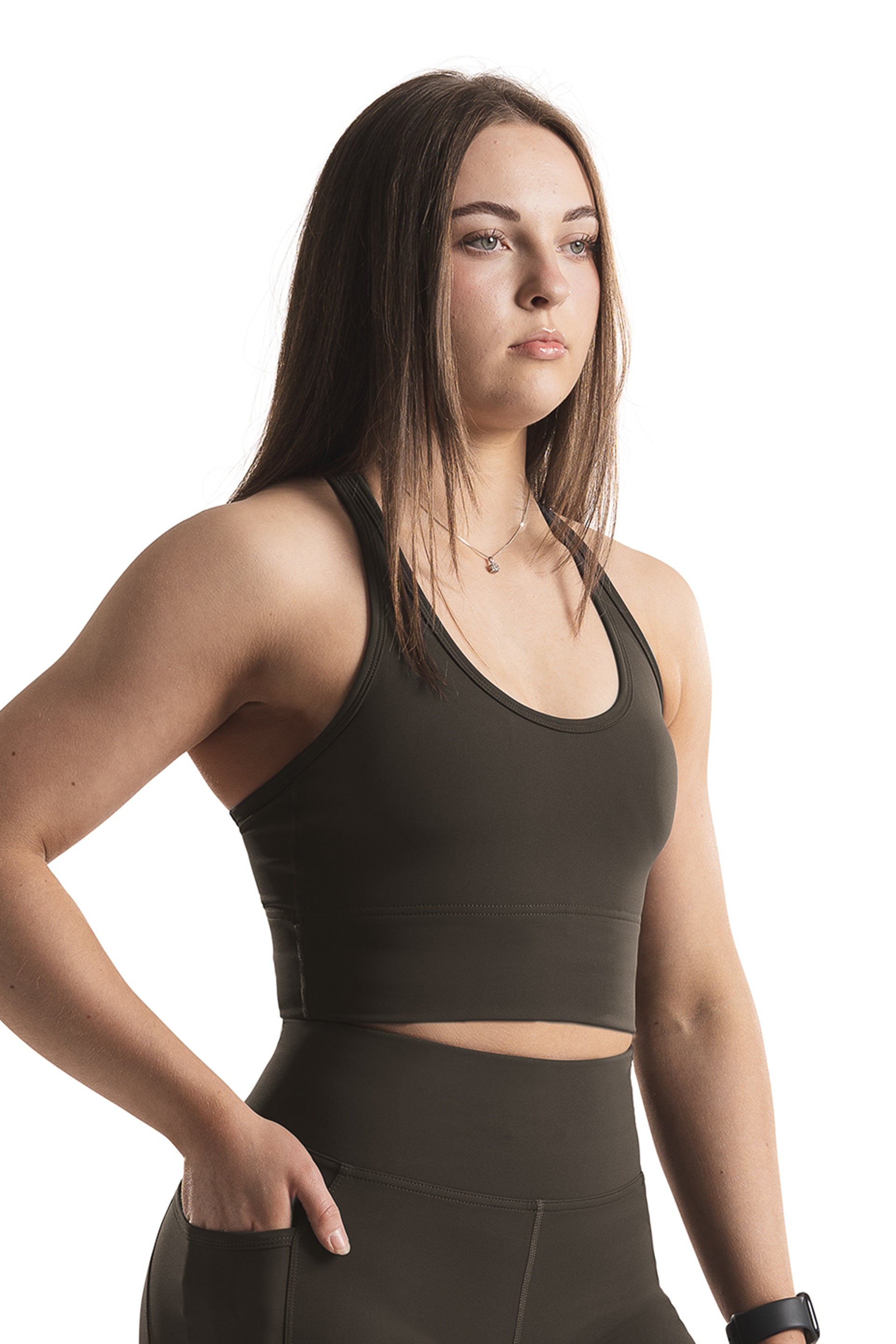 PERFOMANCE LONG LINE BRA - ASH BROWN | PERFORMA