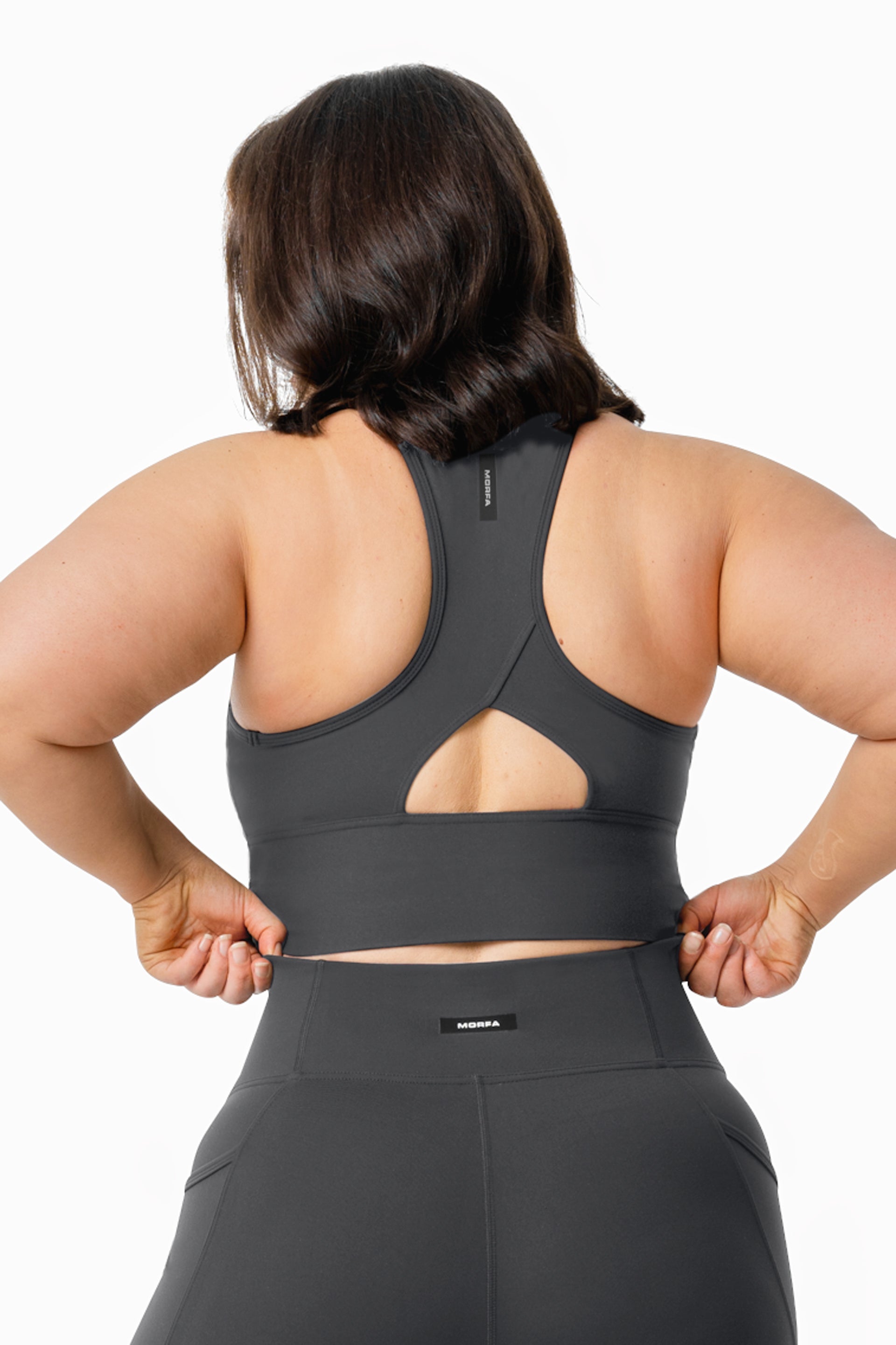 Cut Out Long Line Bra - SHADOW GREY | CONTOUR
