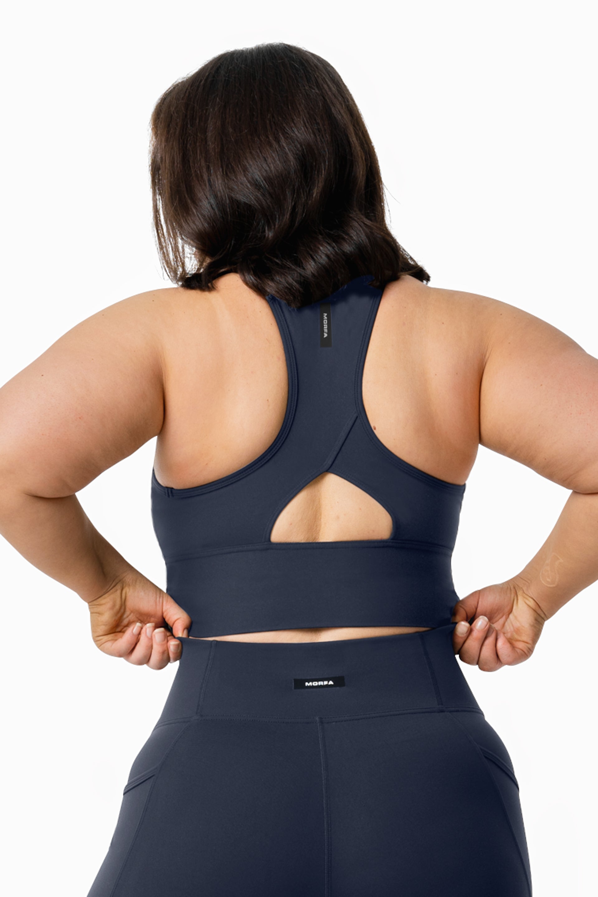 Cut Out Long Line Bra - NAVY | CONTOUR