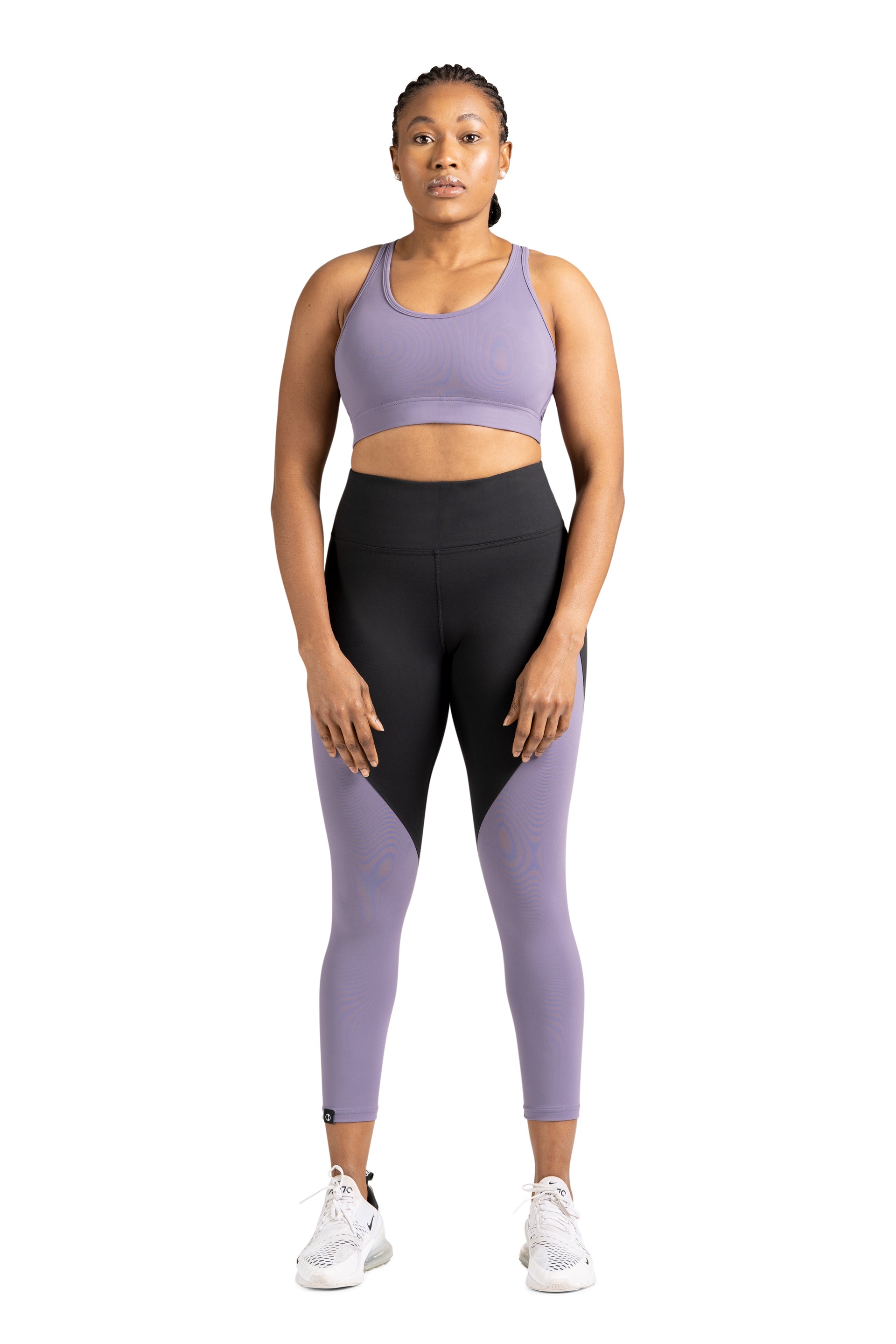 SCULPT 7/8 TIGHTS - BLACK / PASTEL PURPLE | CONTOUR