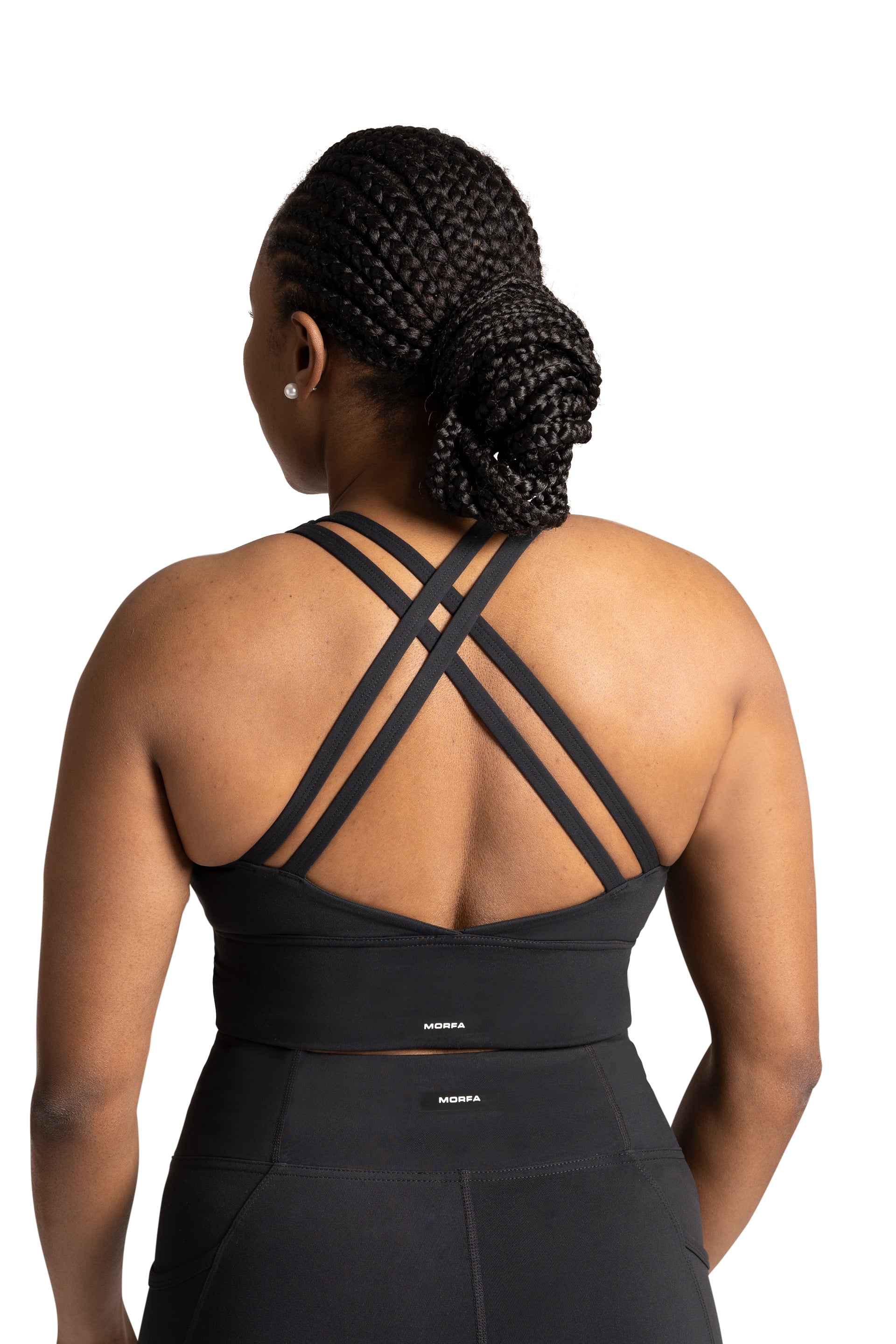 Strappy Long Line Bra - BLACK | CONTOUR
