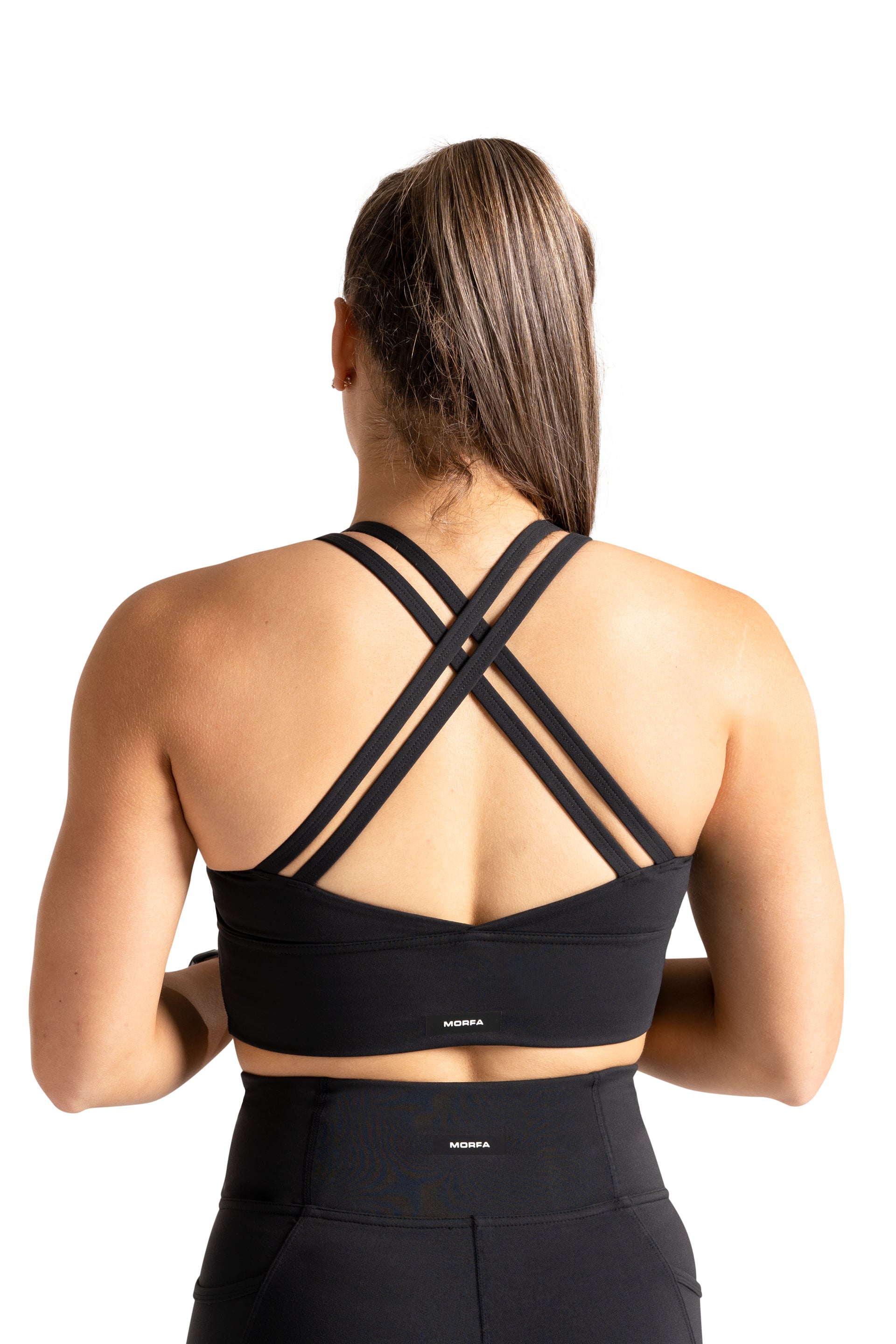 Strappy Long Line Bra - BLACK | CONTOUR