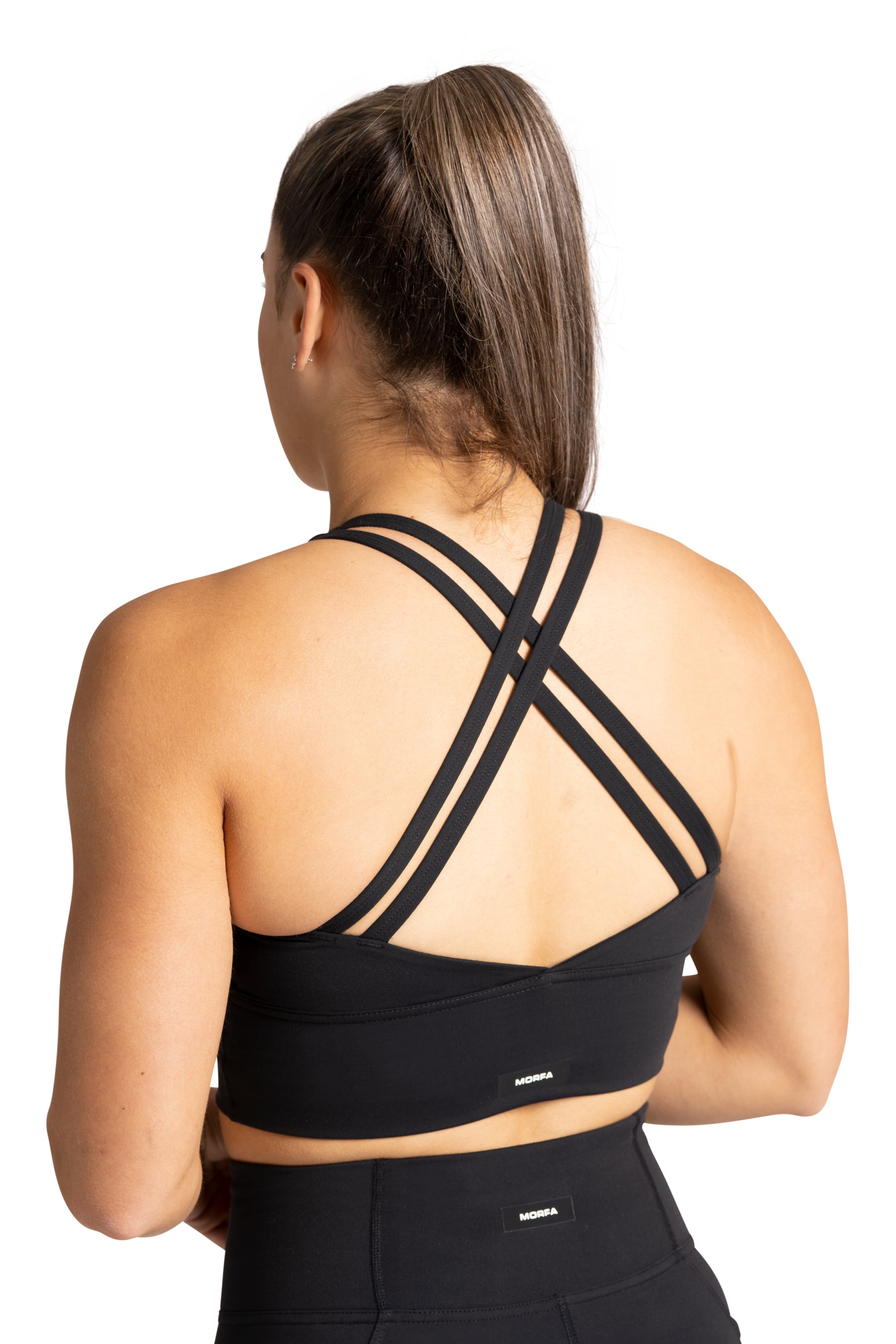 Strappy Long Line Bra - BLACK | CONTOUR