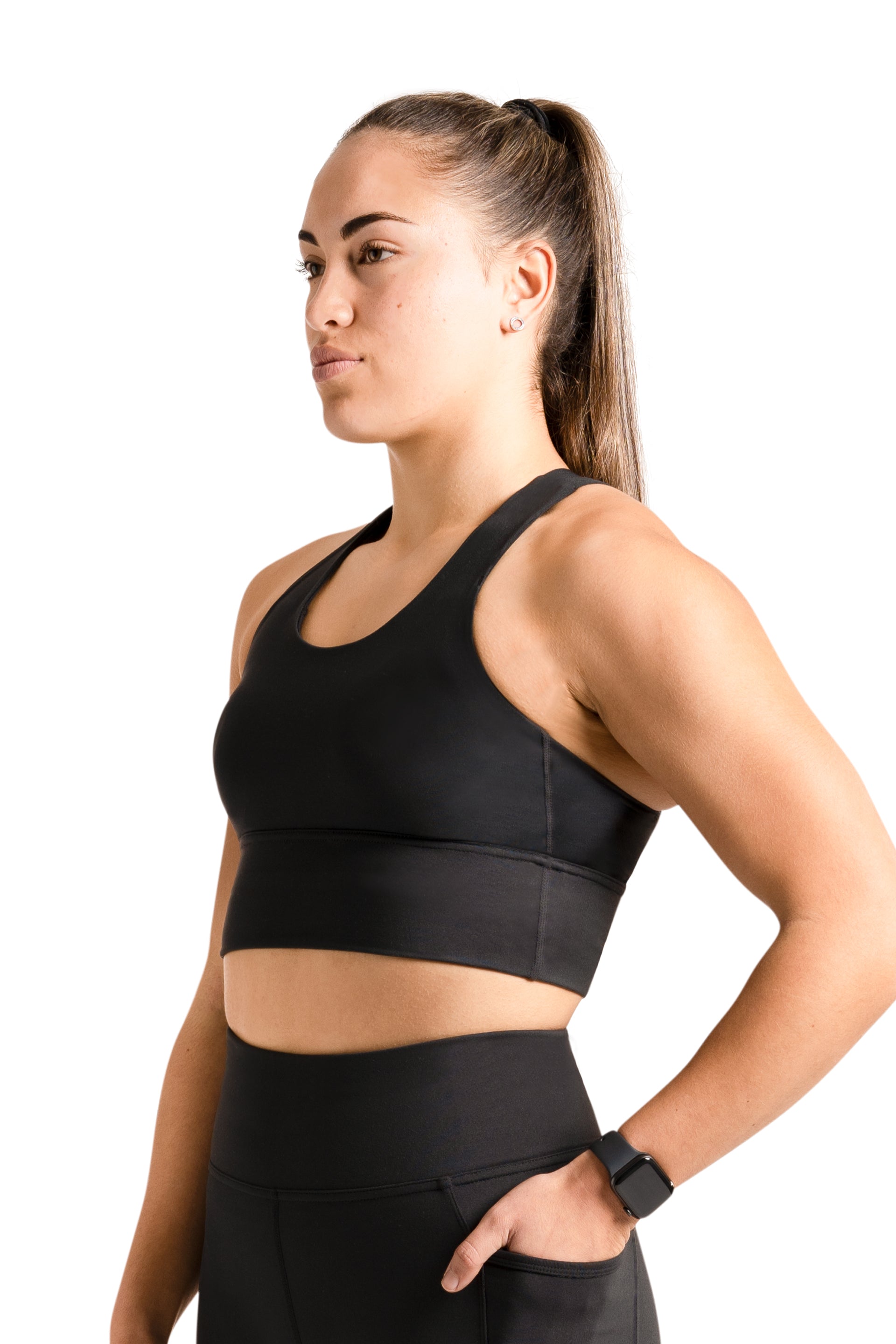 Strappy Long Line Bra - BLACK | CONTOUR