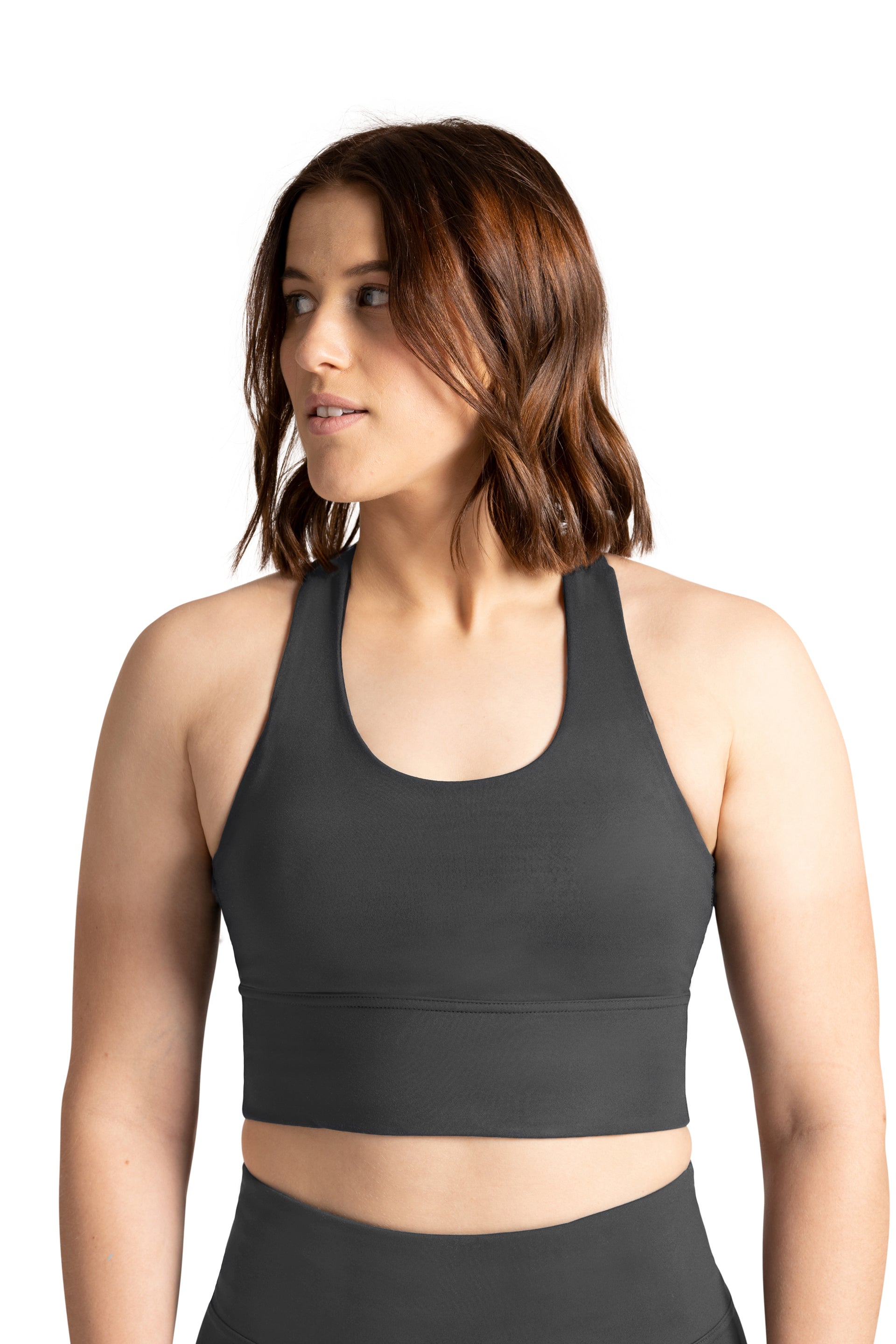 Strappy Long Line Bra - SHADOW GREY