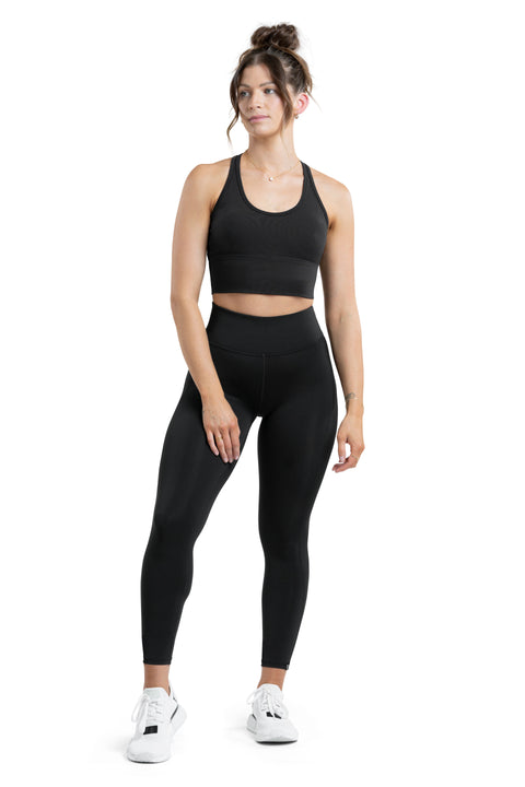 PERFORMANCE 7/8 TIGHT - BLACK - (HYBRID KNIT)