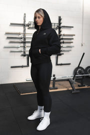 WARM-UP FULL ZIP HOODIE - BLACK