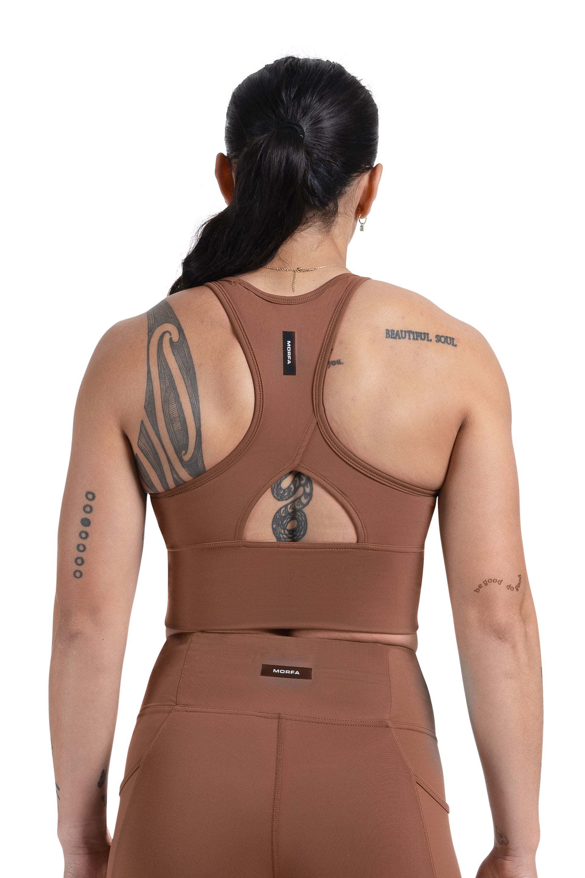 CUT OUT LONG LINE SPORTS BRA  - RUST | CONTOUR