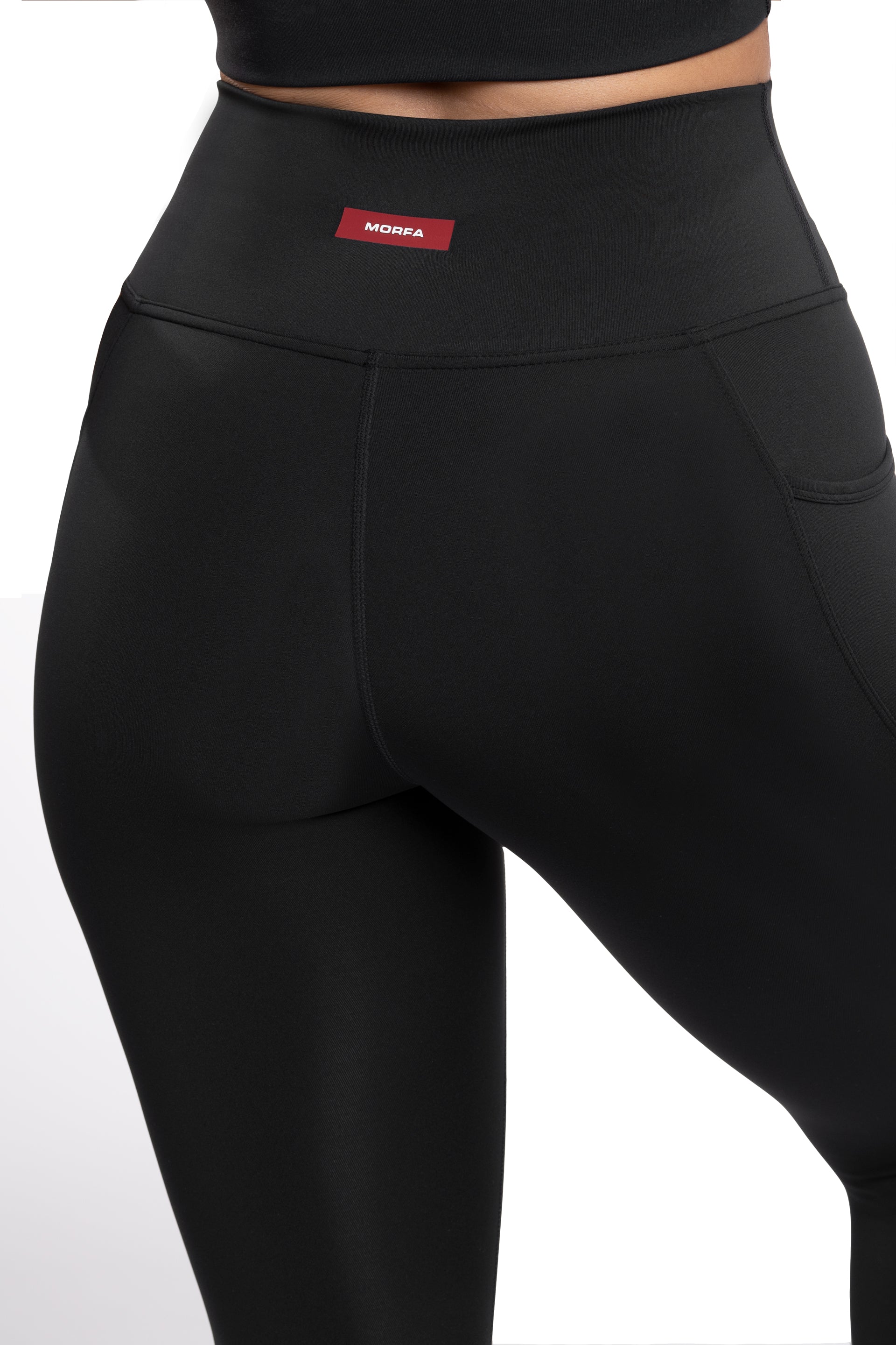 SIDE POCKET COMFORT BAND 7/8 TIGHT - BLACK | HYBRID KNIT