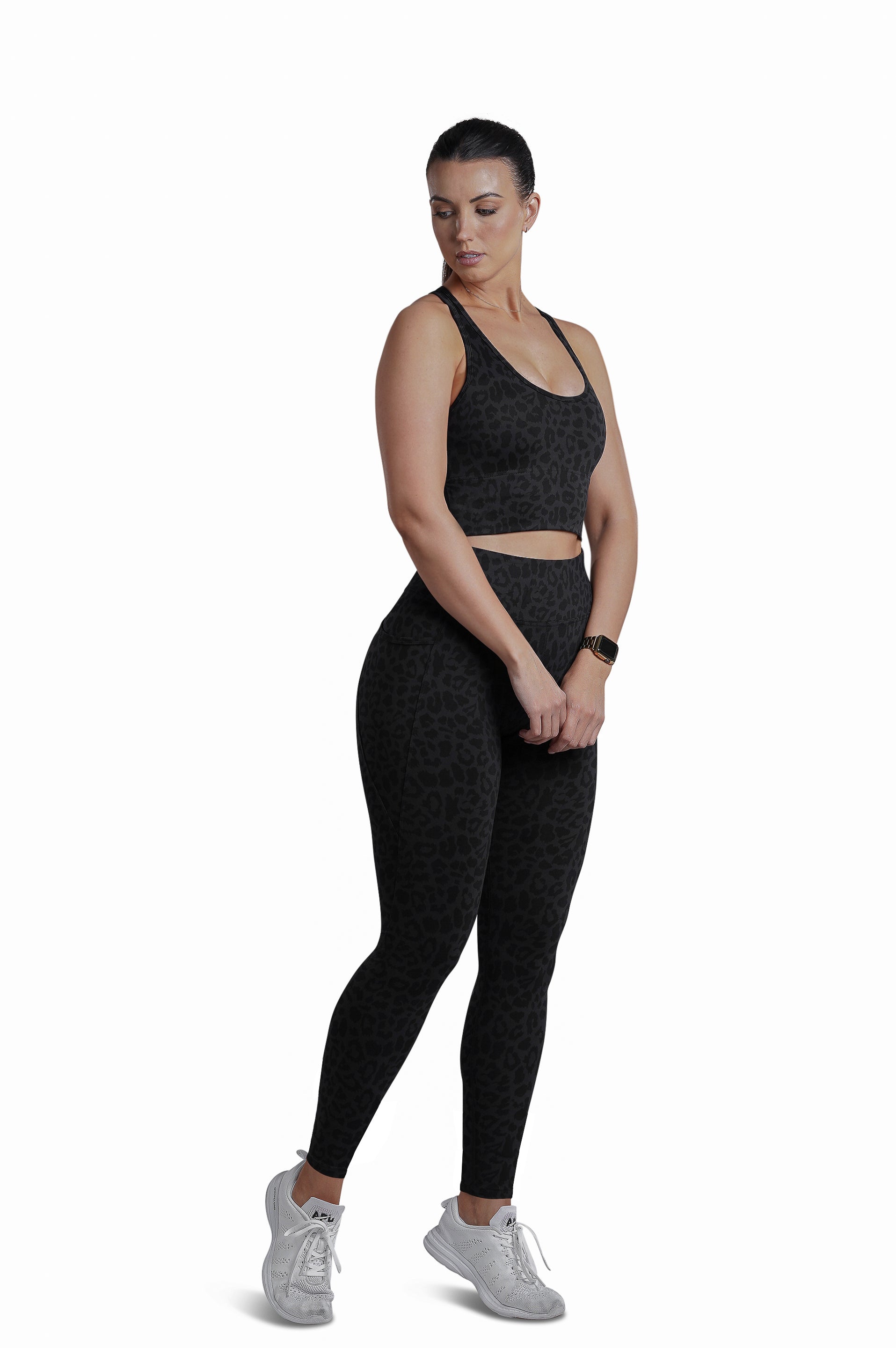 SIDE POCKET F/L TIGHT - BLACK LEOPARD | CONTOUR