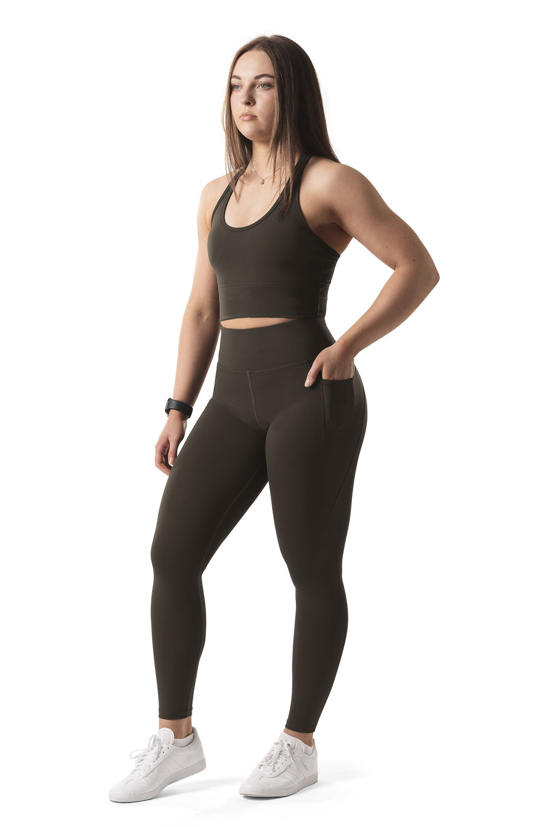 SIDE POCKET F L TIGHT PERFORMANCE KNIT ASH BROWN morfa