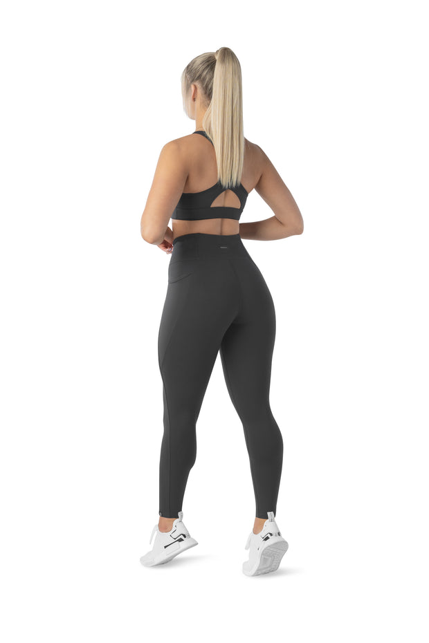 HIGH WAISTED SIDE POCKET F/L TIGHT - SHADOW GREY