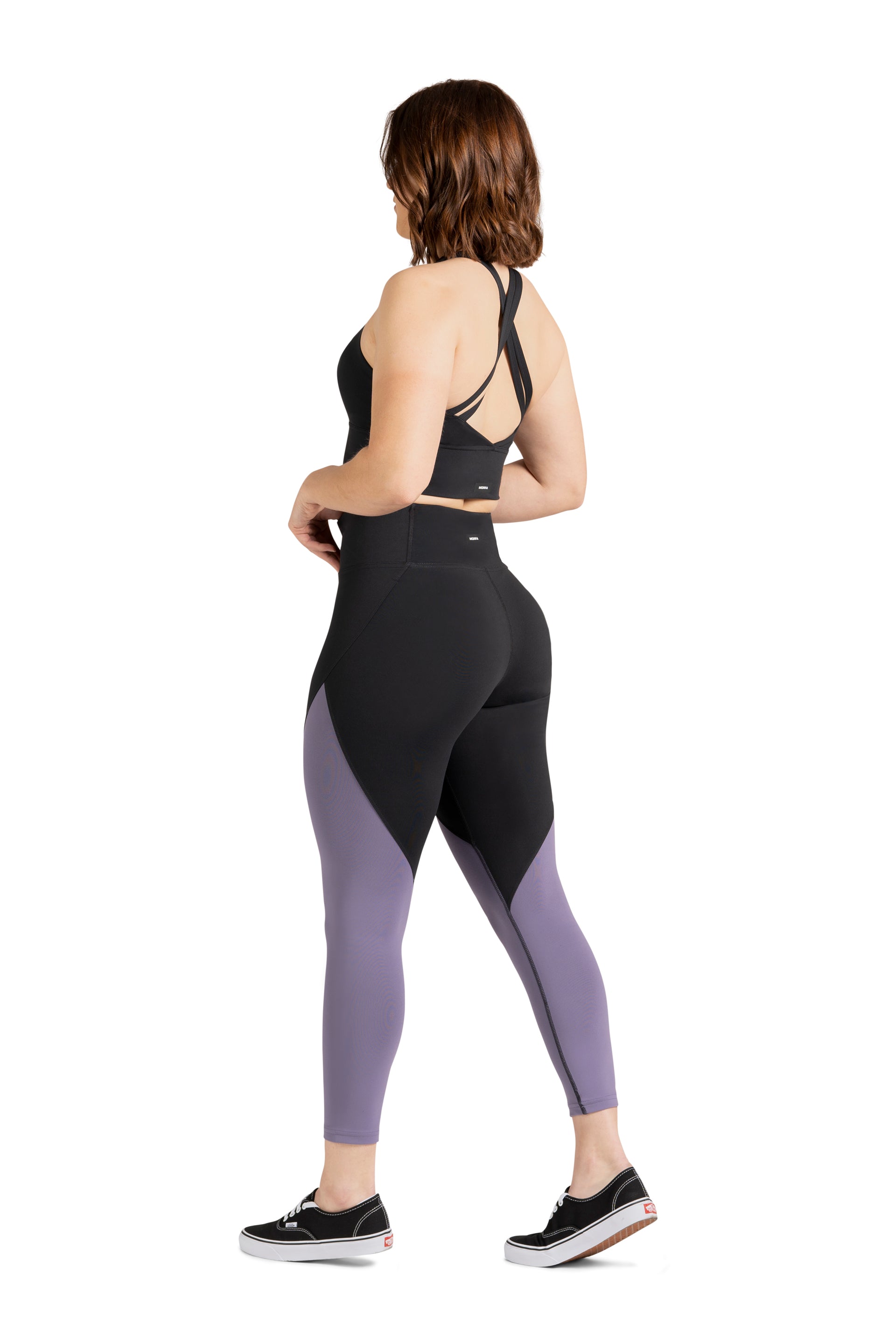 SCULPT 7/8 TIGHTS - BLACK / PASTEL PURPLE | CONTOUR