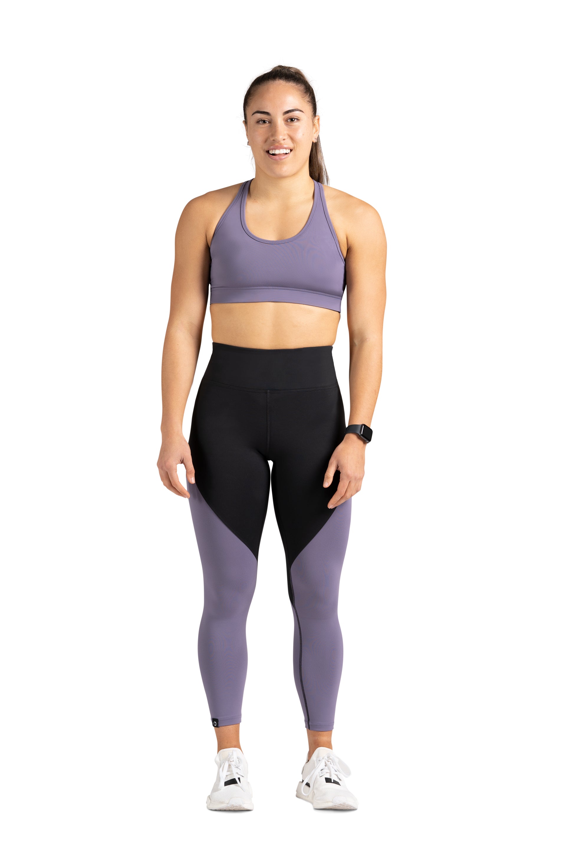 SCULPT 7/8 TIGHTS - BLACK / PASTEL PURPLE | CONTOUR