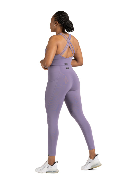 HIGH WAISTED SIDE POCKET F/L TIGHT - PASTEL PURPLE