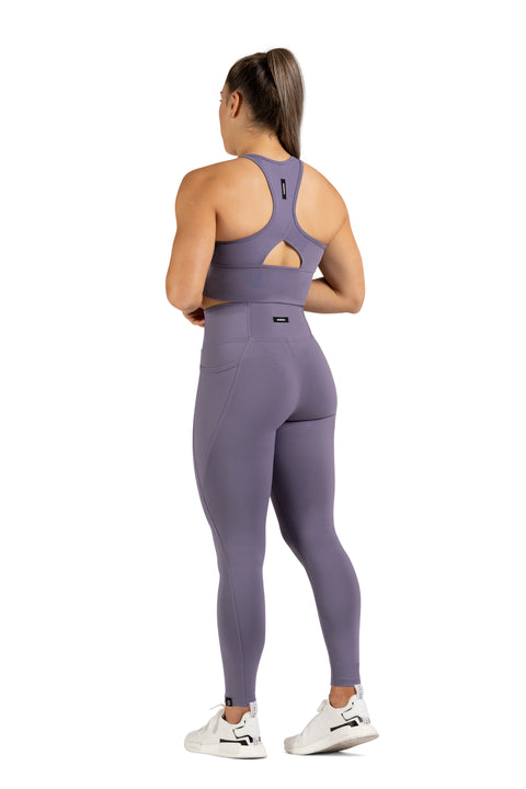 HIGH WAISTED SIDE POCKET F/L TIGHT - PASTEL PURPLE