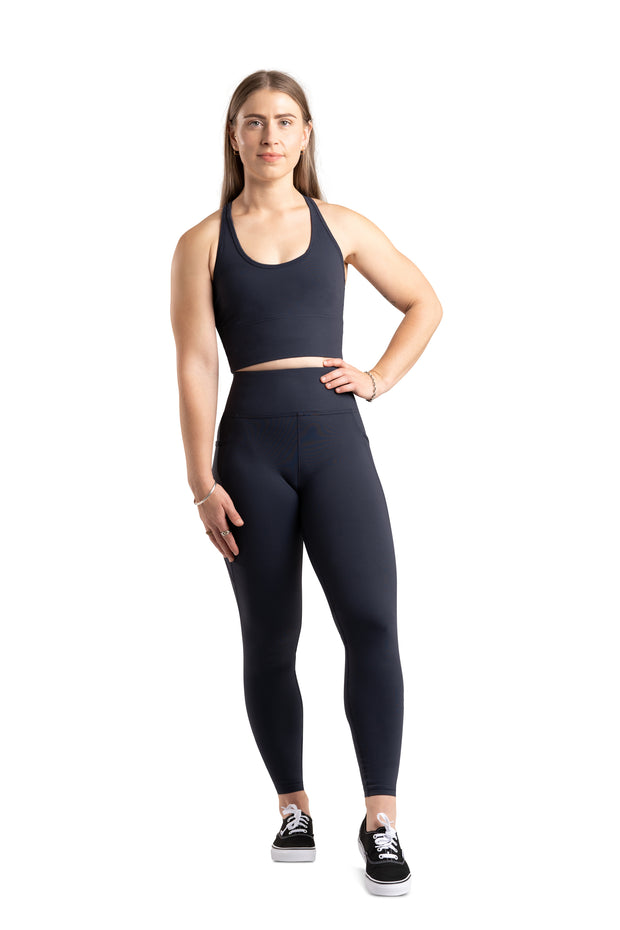 HIGH WAISTED SIDE POCKET F/L TIGHT - NAVY