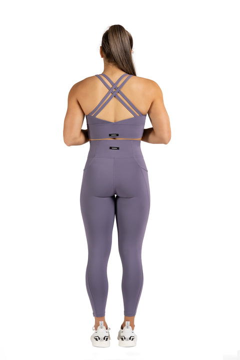 HIGH WAISTED SIDE POCKET 7/8 TIGHT - PASTEL PURPLE