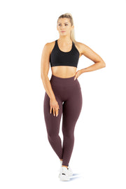HIGH WAISTED SIDE POCKET F/L TIGHT - PLUM
