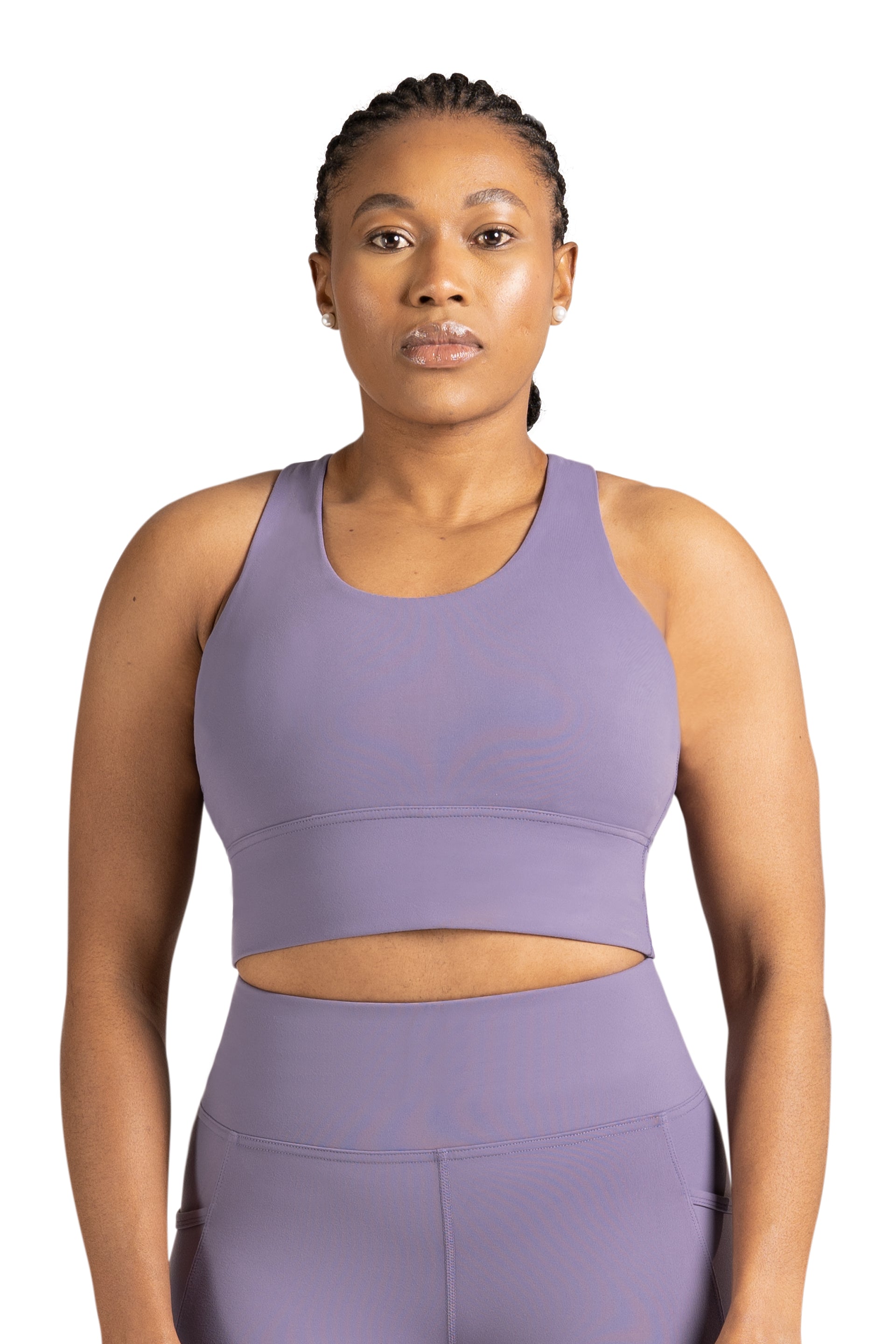 Strappy Long Line Bra  - PASTEL PURPLE | CONTOUR