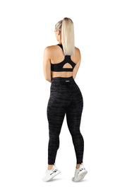 HIGH WAISTED SIDE POCKET F/L TIGHT ( RECYCLED PERFORMANCE KNIT ) - BLACK CAMO