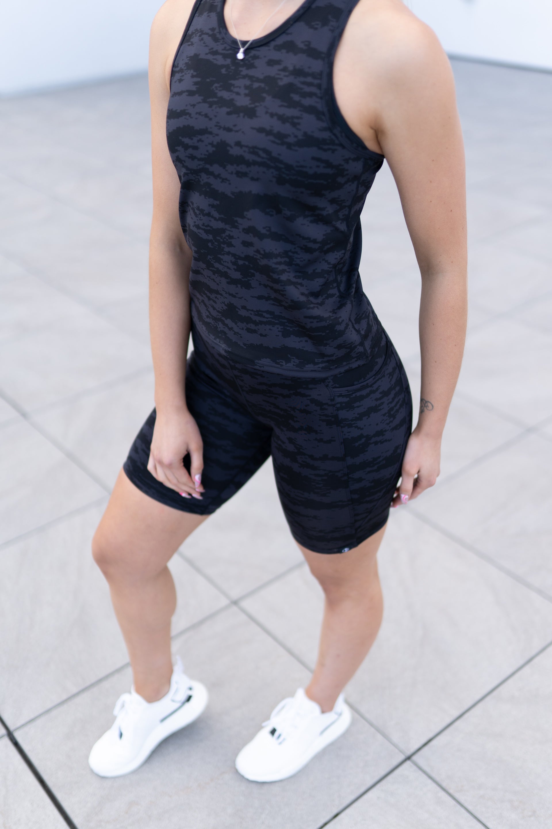 SIDE POCKET SHORT - BLACK CAMO | RECYCLED PERFORMA